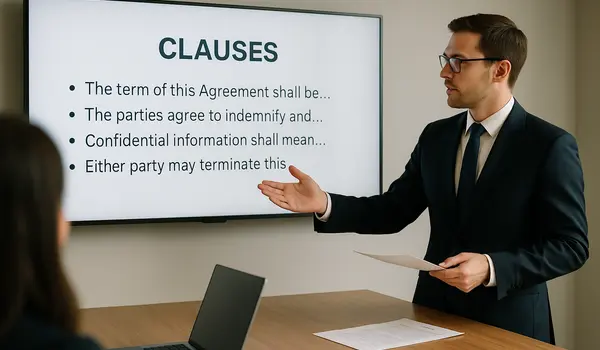 a lawyer using a tv screen to give a presentation from Menes Lemon Law Firm in Miami, FL - Consumer Protection Law
