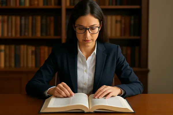a female lawyer reading a legal book from Menes Lemon Law Firm in Coral Gables, FL - Coral Gables FL a female lawyer reading a legal book from Menes Lemon Law Firm in Coral Gables, FL - Coral Gables FL