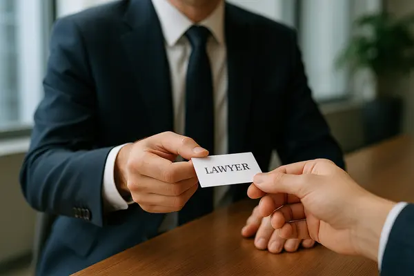 a lawyer handing a man a business card from Menes Lemon Law Firm in Miami, FL - Lemon law for Toyota Vehicles a lawyer handing a man a business card from Menes Lemon Law Firm in Miami, FL - Lemon law for Toyota Vehicles