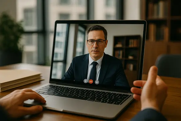 a lawyer having a video call meeting with a client from Menes Lemon Law Firm in Miami, FL - Lemon law for Toyota Vehicles a lawyer having a video call meeting with a client from Menes Lemon Law Firm in Miami, FL - Lemon law for Toyota Vehicles
